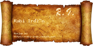 Rabi Irén névjegykártya