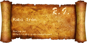 Rabi Irén névjegykártya